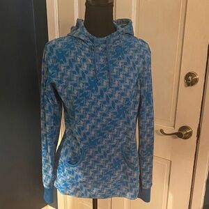 Columbia Blue and White Patterned Women's Hoodie